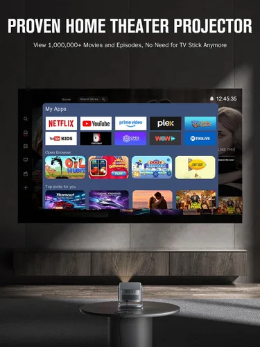 Miniatura 4 de 【2200ANSI y aplicación con licencia oficial】Proyector inteligente 4K con WiFi y Bluetooth, VISSPL 3D Dolby Audio y enfoque automático, proyector