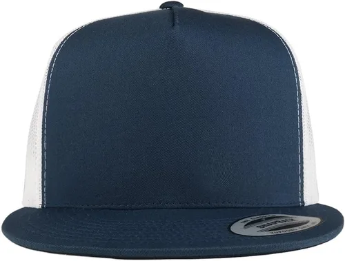 Miniatura 2 de Trendy Apparel Shop Flexfit Brand 5 Panel 2 Tone Flatbill Mesh Classic Snapback Cap