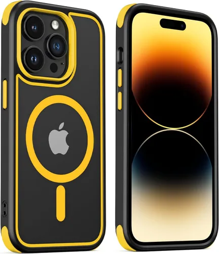Miniatura 34 de Mobnano Funda para iPhone 13 Pro, compatible con MagSafe, funda transparente con anillo magnético, diseño multicolor protector a prueba de golpes