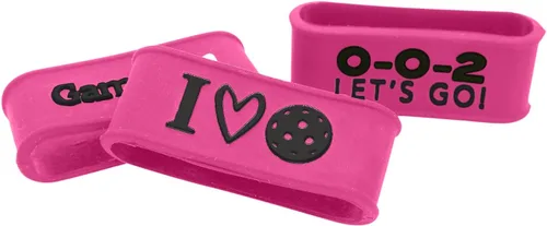 Miniatura 13 de Palms-O-Aces Juego de 3 bandas de agarre para paleta de pickleball – Bandas de silicona para paletas de pickleball para asegurar sobreempuñaduras e