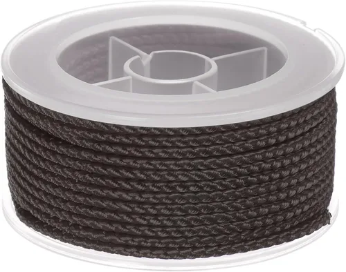 Miniatura 64 de HARFINGTON Cordón de hilo de nailon para cuentas de 0.063 in, cuerda de nailon trenzado extrafuerte para manualidades, pulseras, joyería, Negro