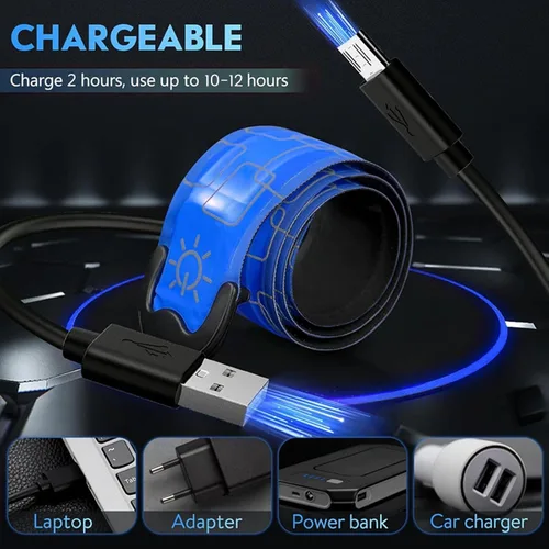 Miniatura 6 de Simket Brazalete LED Recargable para Correr (Paquete de 2), Luces para Correr para Corredores, Luces para Correr, Equipo Reflectante de Alta
