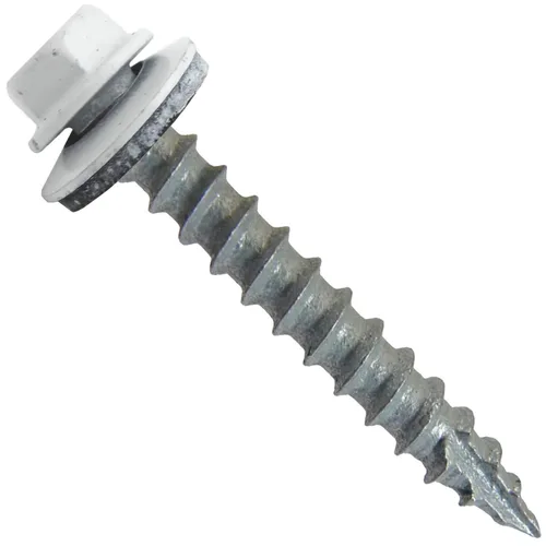 Miniatura 38 de Tornillos de metal para techos n.º 14 x 1-1/2 pulgadas, cabeza hexagonal de arandela de piel de buque Tornillo de techo de chapa metálica. Buckskin