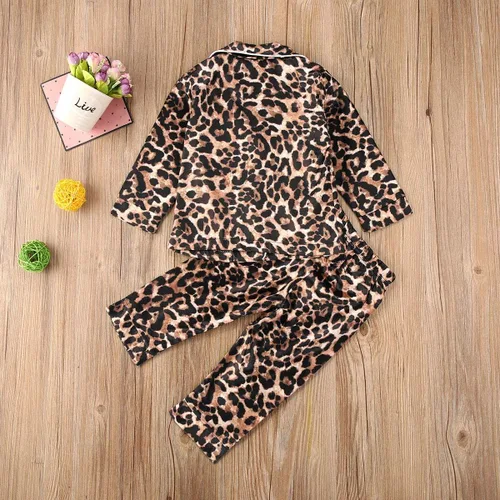 Miniatura 55 de Conjunto de pijama de manga larga con botones para niña pequeña, conjunto de ropa de dormir