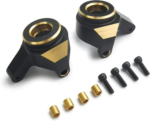 MORLORDY 2 nudillos de dirección delantera de latón RC para 1/24 RC Crawler Car SCX24, accesorios de actualizaciones, color negro