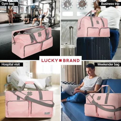 Miniatura 2 de Lucky Brand Bolso de fin de semana plegable para adultos con correa de hombro ajustable para adultos unisex, Rosa (Bridal Rose), Deportes