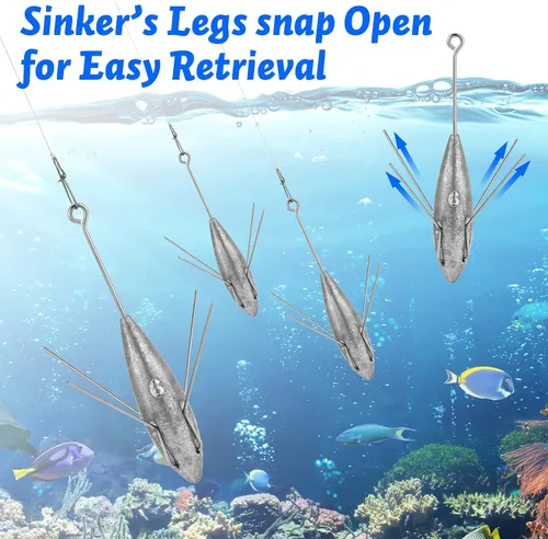 Miniatura 5 de Dr.Fish Sputnik Sinker Spider Sinker 2oz-10oz Surf Pesca Peso Pirámide Agua Salada Playa Casting Pesca Mar
