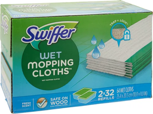 Swiffer Sweeper Repuestos de Paños Húmedos para Trapear Aroma Ventana Abierta Fresca 32 Unidades Paquete de 2