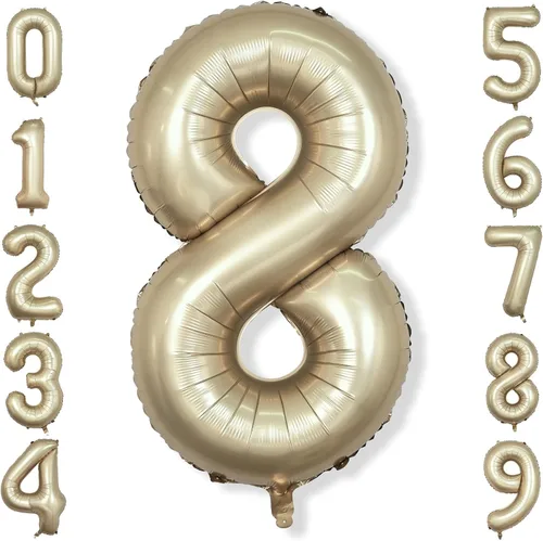 Miniatura 38 de Globos de número azul pastel de 40 pulgadas, globo gigante autoinflable de aluminio número 5 de cumpleaños para niños, globos azul bebé para hombres