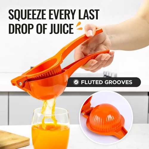 Miniatura 5 de Zulay - Exprimidor de naranja de metal de alta calidad, exprimidor de cítricos, prensa manual para extraer la mayor cantidad de jugo posible