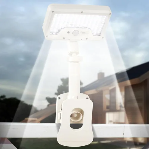 Miniatura 13 de Luces solares con clip para exteriores con sensor de movimiento, luces de valla solares ajustables verticalmente y giratorias en 360° con 92 LEDs