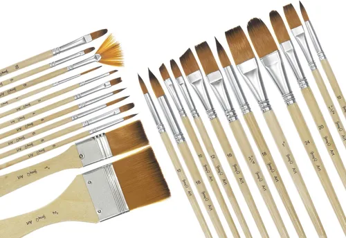 Miniatura 2 de Juego de 24 pinceles de pintura para artistas con bolsa de transporte gratis para acuarela, acrílico, óleo y todos los medios, adecuado para lienzo