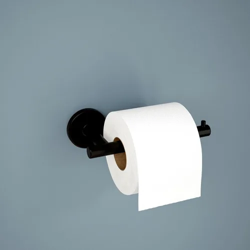 Miniatura 2 de Delta Trinsic (1-Paquete) Soporte de Papel Higiénico Negro Mate para Rollo de Paños para Organización y Almacenamiento de Baño Soporte de Papel