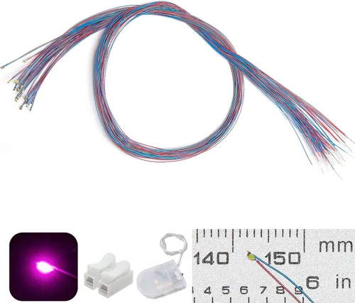 Miniatura 22 de 50 piezas pre-cableadas micro LED pre-soldadas 0402 SMD LED con accesorios de montaje para la construcción de modelos principiantes