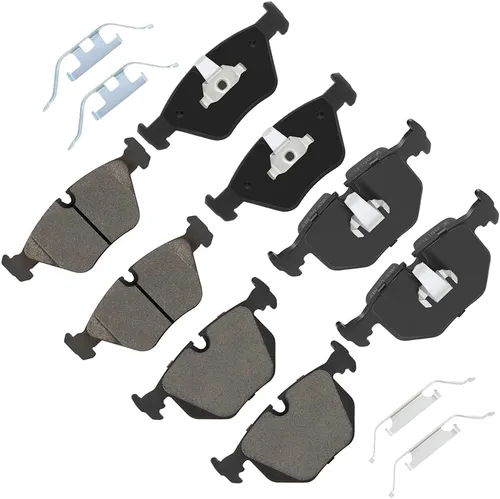 cciyu Juego de pastillas de freno de cerámica delanteras y traseras D946 D683, 8 piezas para BMW 330Ci 2001-2005 para BMW 330i 2001-2005 para BMW