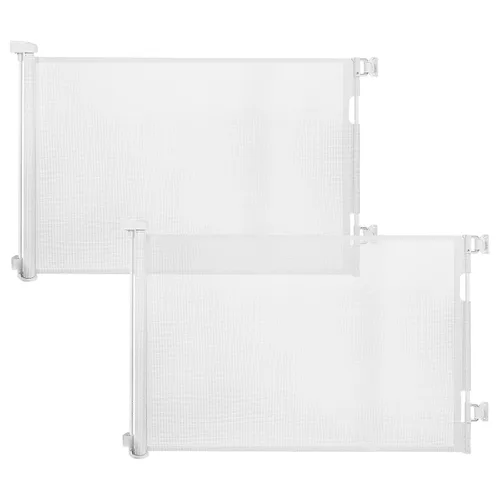 Miniatura 8 de Puerta retráctil para bebés para escaleras y puertas, 55 pulgadas de ancho x 33.6 pulgadas de alto, puerta de malla para perros de fácil instalación