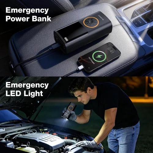 Miniatura 10 de OlarHike Tire Inflator Portable Air Compressor, USB-A & Power Bank,Smart Dual Hose System, Auto Air Comprassor for Car Tires, Balls,Bike