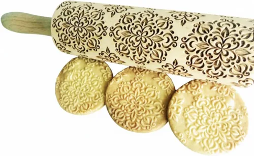 Miniatura 13 de Rodillo en relieve para galletas de Navidad, pan de jengibre, shortbread (Ángeles de Navidad)