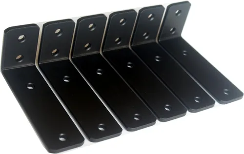 Miniatura 97 de Paquete de 12 soportes de estante en L de 8 pulgadas de largo x 6 pulgadas de alto x 1.5 pulgadas de ancho, 5 mm de grosor, soporte de estante en L