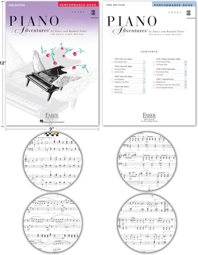 Miniatura 3 de Piano Adventures Level 3B Juego de aprendizaje por Nancy Faber - Lección, teoría, rendimiento, técnica y arte y teclas de piano de música Julieta