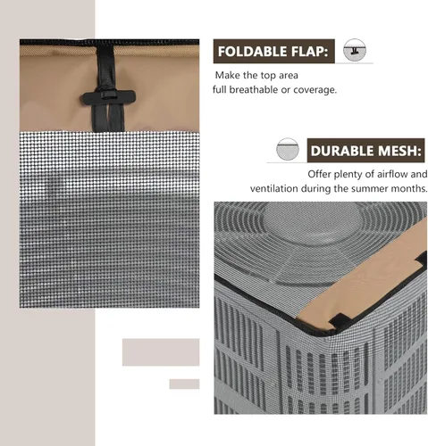 Miniatura 3 de ULTCOVER 2 en 1 malla completa con tela impermeable superior aire acondicionado cubierta defensor 24 pulgadas de ancho x 24 pulgadas de profundidad