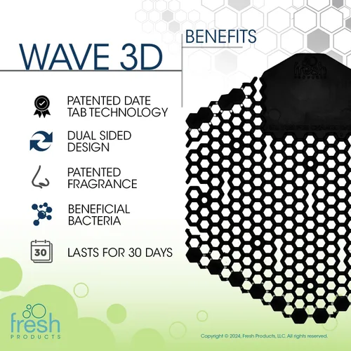 Miniatura 4 de Fresh Products Wave 3D, prácticamente elimina las salpicaduras de orina, uso de 30 días, fácil instalación, bacterias beneficiosas, fragancia