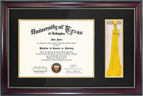 Miniatura 19 de GraduationMall Marco de fotos y diploma negro de 11 x 19 pulgadas para certificado de 8.5 x 11, imagen de 5 x 7, vidrio templado, paspartú doble