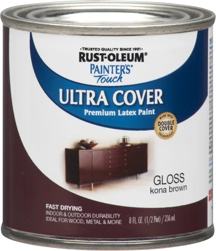 Miniatura 56 de Rust-Oleum Brush On Paint 224430T Painter's Touch - Pintura de látex, cuarto de galón, imprimación blanca plana acrílica, 32 onzas líquidas