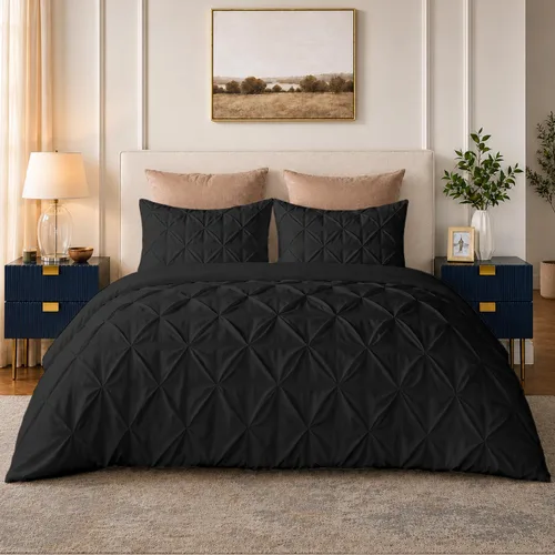 Miniatura 14 de SLEEP-NEST Luxuries - Funda de edredón plisada decorativa, tamaño individual/individual XL, 68 x 90 pulgadas, 3 piezas, con cierre de cremallera