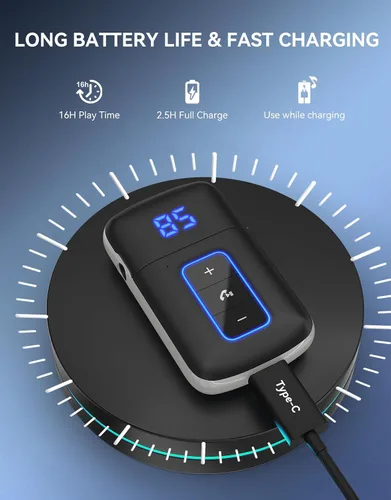 Miniatura 7 de Receptor Bluetooth 5.3 para automóvil, pantalla LED, cancelación de ruido, adaptador AUX Bluetooth de 0.138 in, receptor de audio inalámbrico