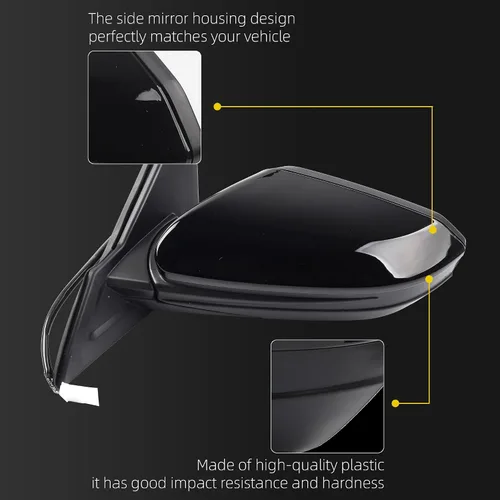 Miniatura 3 de Dasbecan Espejo Lateral Izquierdo del Conductor Compatible con Honda Civic 2016-2021 Cristal de Vidrio con Calefacción Manual Plegable Montaje