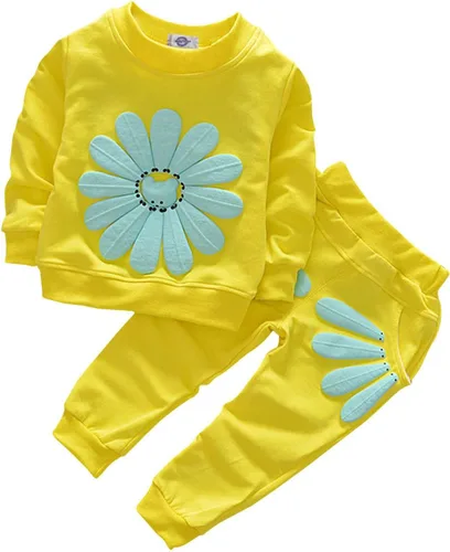 Miniatura 6 de Conjunto de ropa de girasol para niñas pequeñas, camiseta de manga larga y pantalones, 2 piezas, ropa de otoño