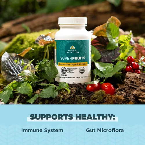 Miniatura 2 de Ancient Nutrition Cápsulas regenerativas orgánicas certificadas SuperFruits, apoya la salud intestinal y del sistema inmunológico, hechas