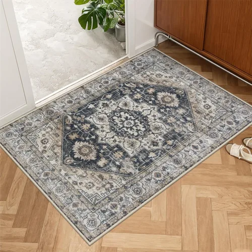 Miniatura 49 de Collive Tapete lavable para puerta de interior, antideslizante, alfombra de entrada retro de 20 x 32 pulgadas, tapete de entrada de absorción Multi