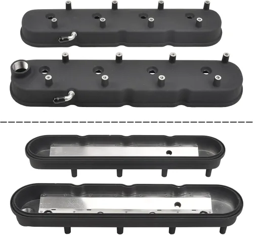 Miniatura 6 de Cubierta de válvula de motores de aluminio fundido con soportes de bobina compatible con GM LS LS1 LS2 LS3 LS6 5.3 6.0 - Negro