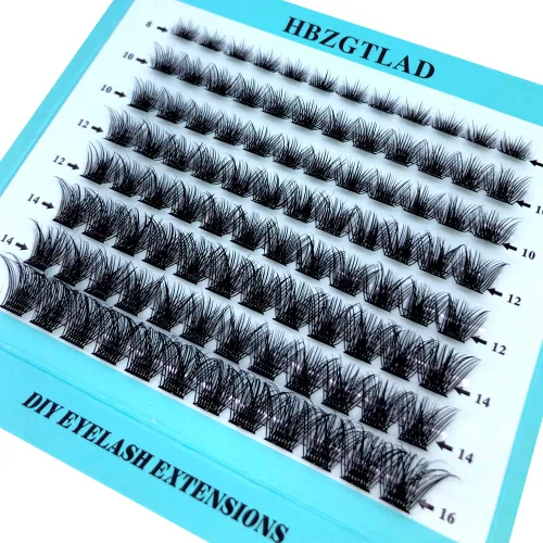 Miniatura 3 de Mezcla de pestañas postizas 3D esponjosas de un solo racimo, abanicos de volumen, pestañas individuales segmentadas naturales para extensión