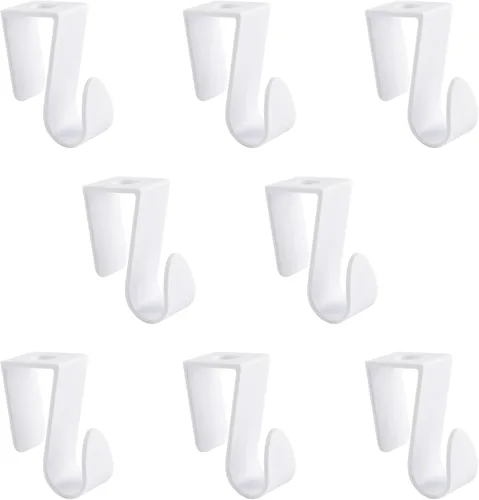 Miniatura 10 de Over Cabinet Door Hooks, 8Pcs Plastic Over Door Single Hooks Multi-Purpose Over The Cupboard Drawer Hooks Space-Saving Hanger Extender Clips Hooks