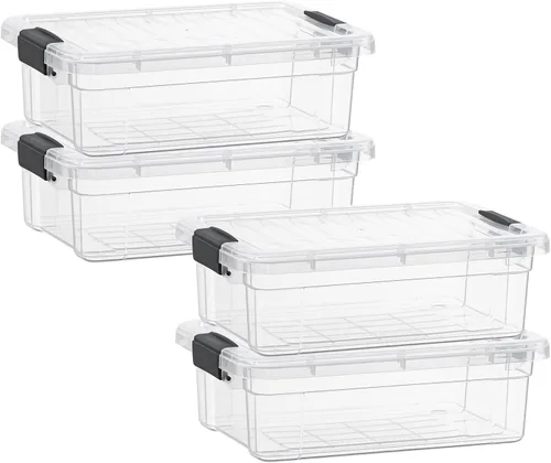 Miniatura 17 de Superio Contenedor de plástico transparente de 7.4 cuartos con tapa, no tóxico, sin BPA, sin olor, caja de almacenamiento organizadora, recipiente