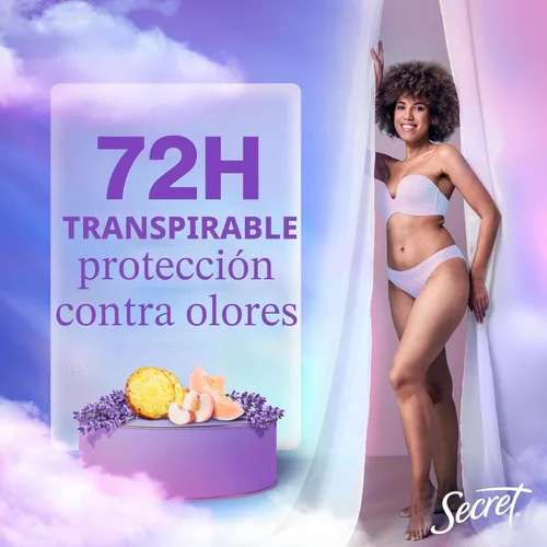 Miniatura 3 de Secret Desodorante antitranspirante fresco para mujer, protección transpirable contra el sudor y el olor durante 72 horas, frescura instantánea