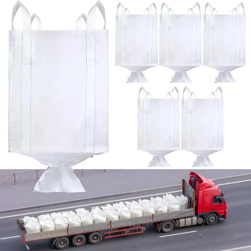 6 bolsas FIBC a granel de 35 pulgadas de largo x 35 pulgadas de ancho x 43 pulgadas de alto, soporta hasta 3300 libras (SWL) saco de polipropileno