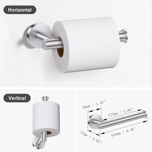 Miniatura 6 de Lairuier Juego de accesorios de baño, juego de 4 toalleros que incluye soporte para papel higiénico, anillo para toallas y 2 ganchos para toallas