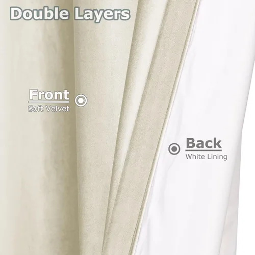 Miniatura 3 de Frelement Cortinas opacas de terciopelo para sala de estar, paneles de ventana con aislamiento térmico para dormitorio, cortinas plisadas para barra