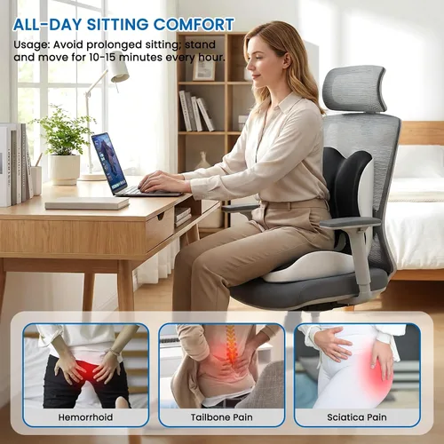 Miniatura 3 de Cojín para asiento de automóvil que reduce la presión de la ciática, la espalda y el coxis Hollow Design for Coccyx, Double-Sided Anti-Slip