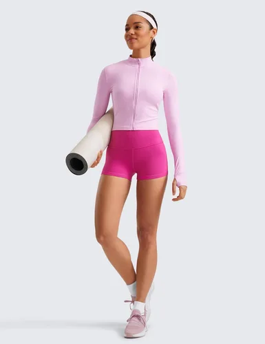 Miniatura 64 de CRZ YOGA Butterluxe - Pantalones cortos de ciclismo de cintura alta para mujer, 2.5 pulgadas, yoga, entrenamiento, elastano, correr, voleibol