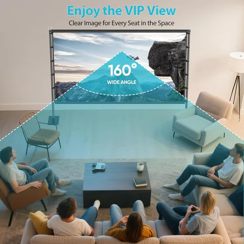 Miniatura 4 de Pantalla de proyector para exteriores con soporte, pantalla de proyector portátil de 120 pulgadas, pantallas de proyección ligeras para interiores