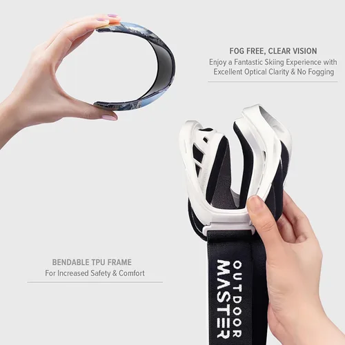 Miniatura 3 de OutdoorMaster OTG Gafas de esquí – Gafas sobre lentes para esquí y snowboard para hombres, mujeres y jóvenes – 100% de protección UV Marco blanco
