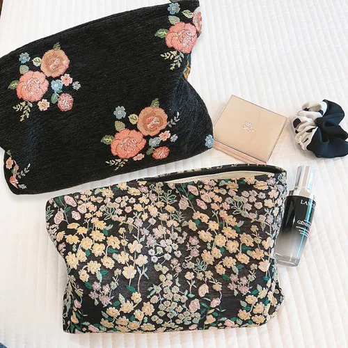 Miniatura 5 de HAPPYHEIDI Bolsa de maquillaje estética para mujer con compartimento para accesorios con cremallera para cosméticos, viajes, organizador de bolsos