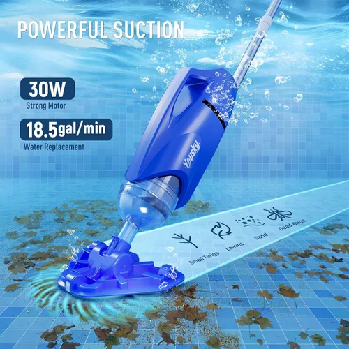 Miniatura 3 de 2025 Aspiradora de piscina portátil mejorada para piscinas sobre el suelo e incrustadas - Limpiador de piscina inalámbrico con 18.5 GPM de succión