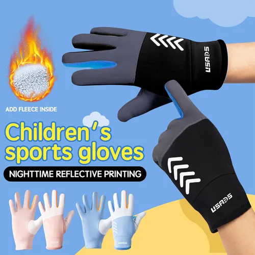 Miniatura 9 de Guantes de invierno cálidos para niños, ligeros, impermeables y antideslizantes, para ciclismo, patinaje sobre hielo, senderismo, nieve, niños