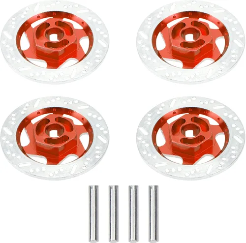 Miniatura 6 de ShareGoo - Paquete de 4 neumáticos de metal de 0.472 pulgadas para llanta hexagonal, disco de freno compatible con Traxxas Tamiya HSP HPI Redcat